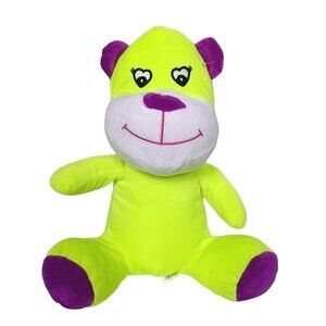 A&A Global Neon Yellow Teddy Bear Plush 11.5 Inch
